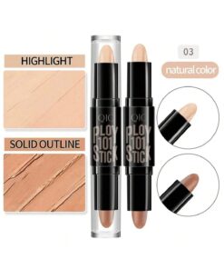 SHEIN #03 1pc Concealer Double-ended Contour Stick, Highlighting Powder Makeup, Volumizing Face Brightening, Contour Enhancing, Or Shadowing Pen