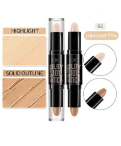 SHEIN #02 1pc Concealer Double-ended Contour Stick, Highlighting Powder Makeup, Volumizing Face Brightening, Contour Enhancing, Or Shadowing Pen