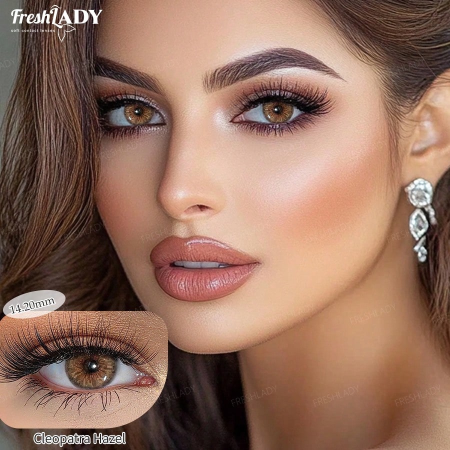 SHEIN FRESH LADY (0.00-6.00 Degrees) 1 Pair , Brown Eyes Cosmetic Lenses