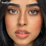 SHEIN FRESH LADY (0.00-6.00 Degrees) 1 Pair , Brown Eyes Cosmetic Lenses