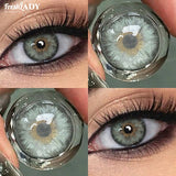 SHEIN FRESH LADY (0.00-6.00 Degrees) 1 Pair , Subtle Warm Tone, Green Cosmetic Lenses