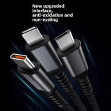 SHEIN 100W Nylon Braided 3 In 1 Fast Charging Cable - USB