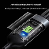 SHEIN 100W Nylon Braided 3 In 1 Fast Charging Cable - USB
