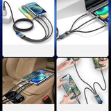 SHEIN 100W Nylon Braided 3 In 1 Fast Charging Cable - USB