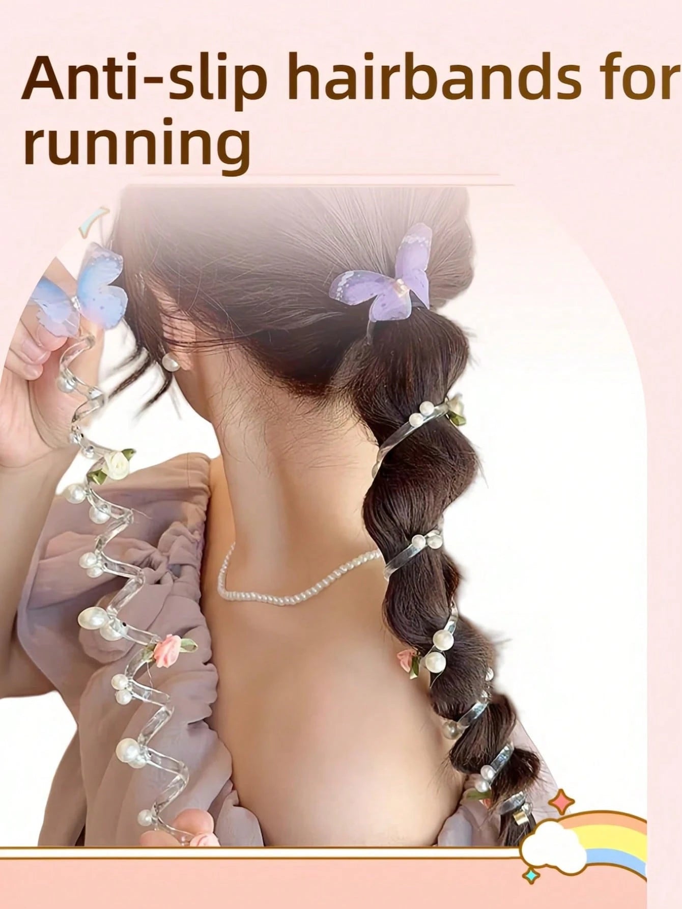 SHEIN 1/3pcs Telephone Wire Hair Scrunchies, Faux Pearl Flower & Bow Decorated Ponytail Holder, Damage-Free Hair Accessories, Elegant Countryside Style For Women Beauty Home Bedroom Decor Hair Elastics Hair Rubber Bands Hair Rope Elastic Hair Tie