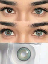 SHEIN 1 Pair Green-Gray Contact Eyewear Lenses, 14.5mm Diameter, 40% Water Content