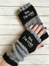 1 Pair Women's Autumn/Winter Contrast Color Knitted Fingerless Gloves
