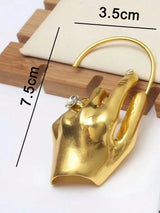 SHEIN 1pc Women's Unique Metal Hand-Shaped Earrings, Fashionable Earrings Accessory