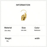 SHEIN 1pc Women's Unique Metal Hand-Shaped Earrings, Fashionable Earrings Accessory