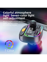 SHEIN 1pc Black ABS Car Bluetooth Player With Car Charger Function