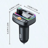 SHEIN 1pc Black ABS Car Bluetooth Player With Car Charger Function