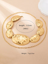 SHEIN 1pc Exaggerated Sexy Gold Metal Oval Pendant Chain Waist Belt