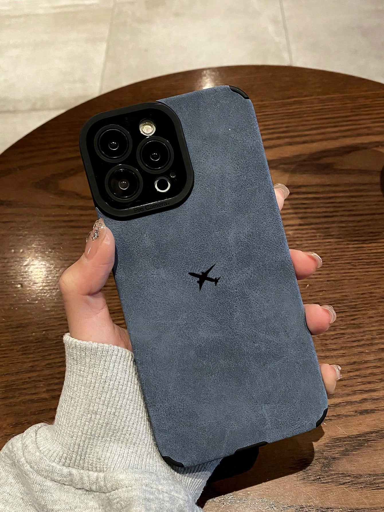 1pc Leather & Tpu Aircraft Painted Phone Case Compatible With Iphone