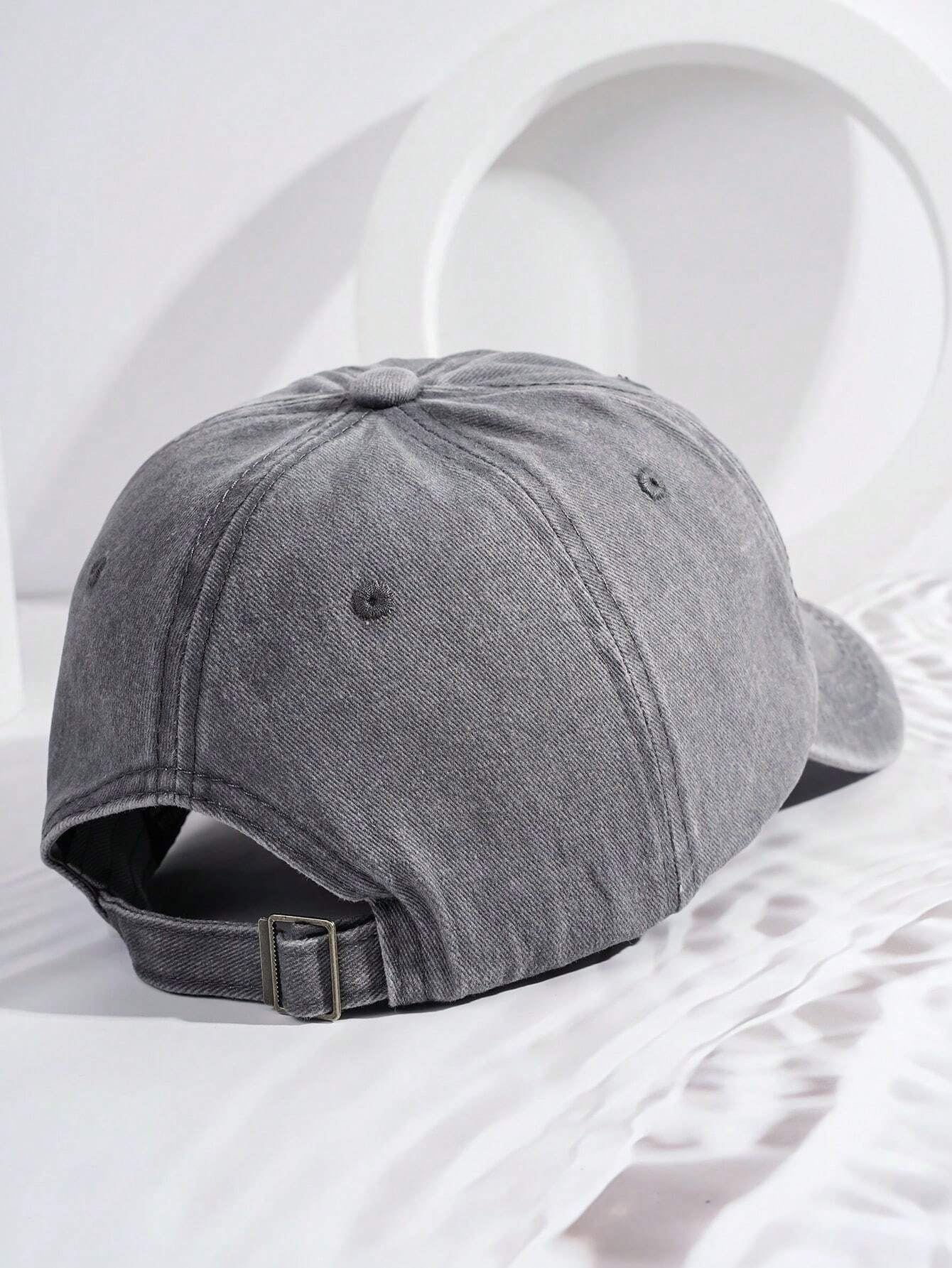 SHEIN 1pc Men's Embroidered NY Washed Baseball Cap