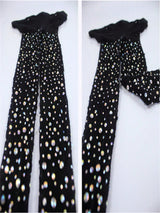 SHEIN 1pc New Sexy Colorful Crystal Rhinestone Fishnet Pantyhose, Shiny Glitter Hollow Tights