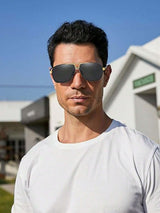 SHEIN 1pc Unisex Pilot Fashion Glasses, Polarized Fashion Glasses For Men