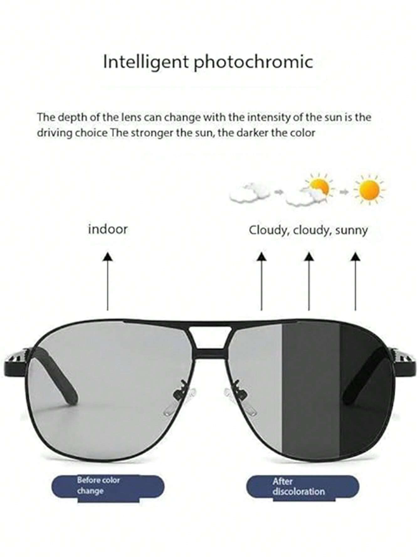 SHEIN 1pc Unisex Pilot Fashion Glasses, Polarized Fashion Glasses For Men