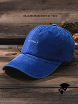 SHEIN 1pc Unisex Y2k Style Not Really Letter Printed Washed Baseball Cap