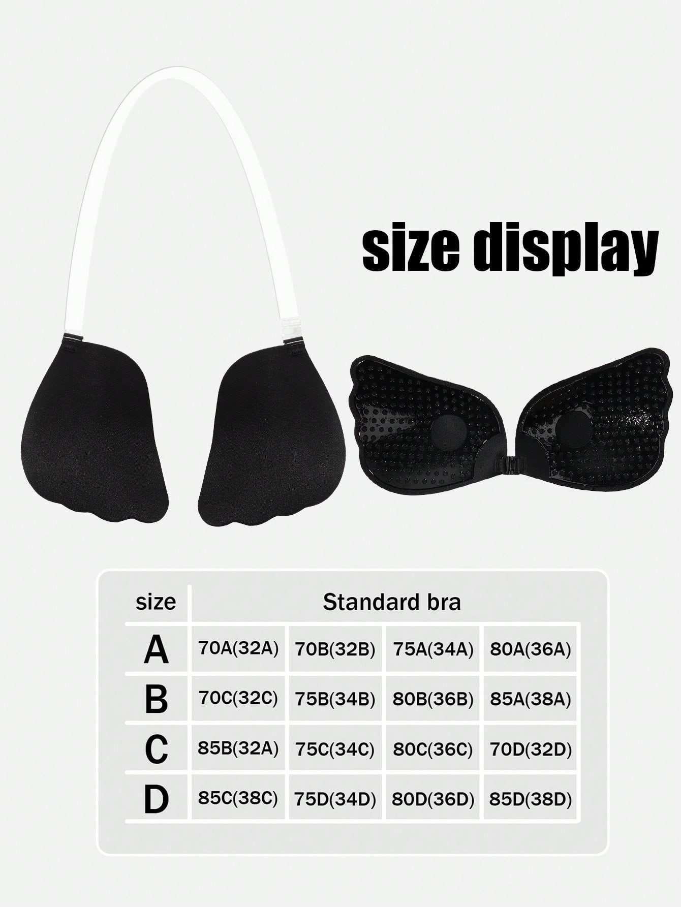SHEIN 1pc Women's Sticky Palm-Shaped Strapless Invisible Bra - Lift Pads, Suitable For Backless Dresses