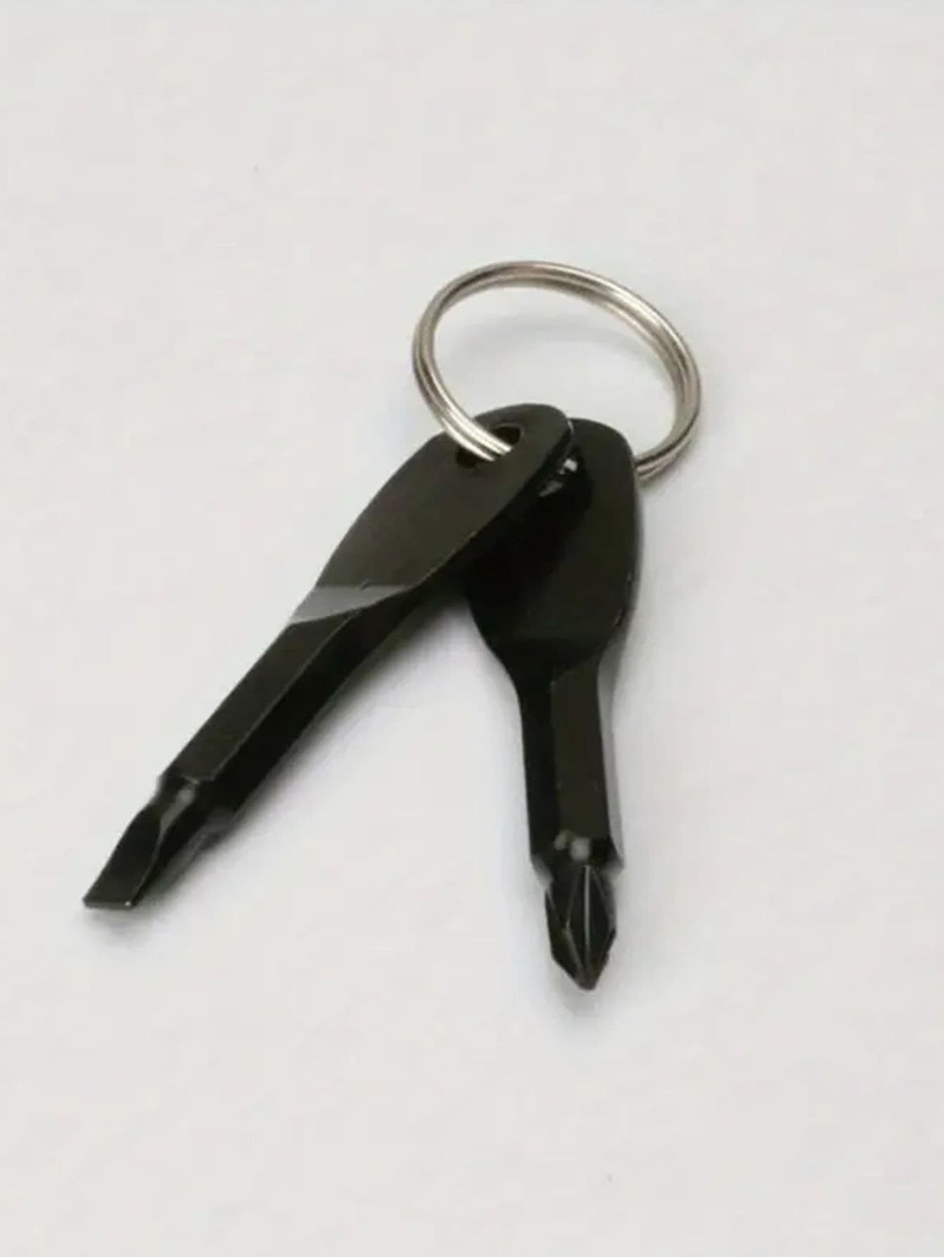 SHEIN 2 portable Phillips Screwdriver and slotted screwdriver Keyring Set