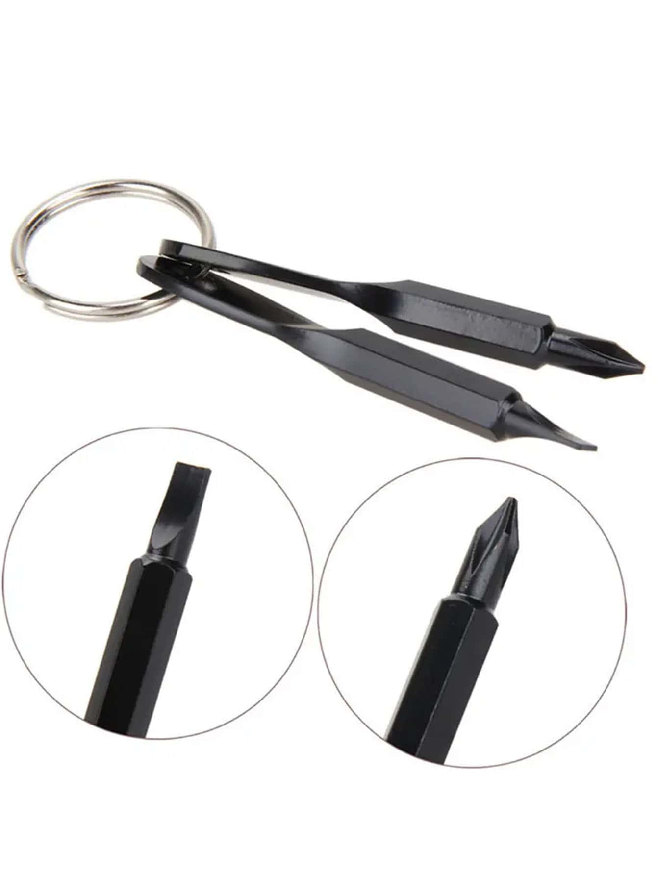 SHEIN 2 portable Phillips Screwdriver and slotted screwdriver Keyring Set