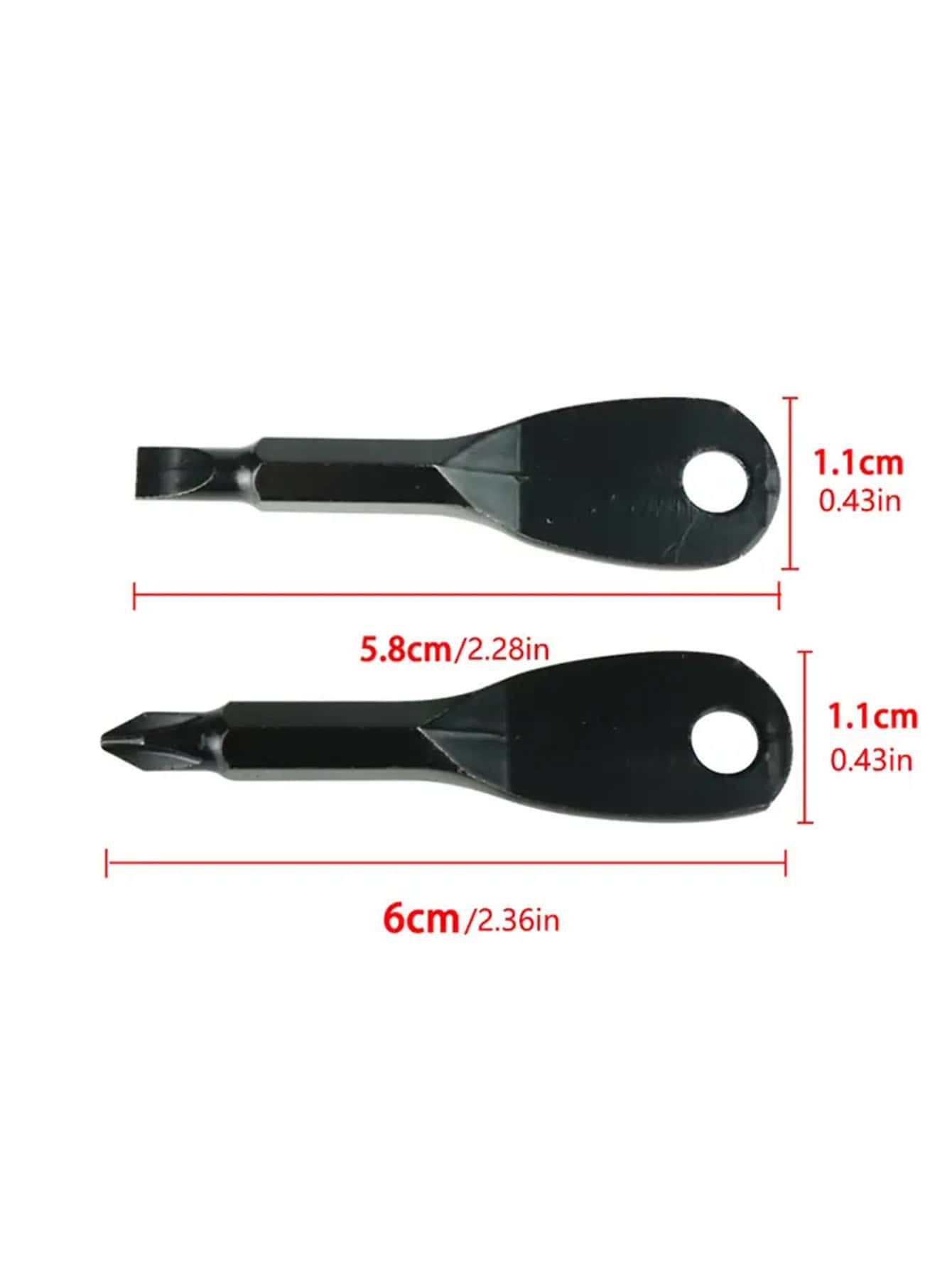 SHEIN 2 portable Phillips Screwdriver and slotted screwdriver Keyring Set
