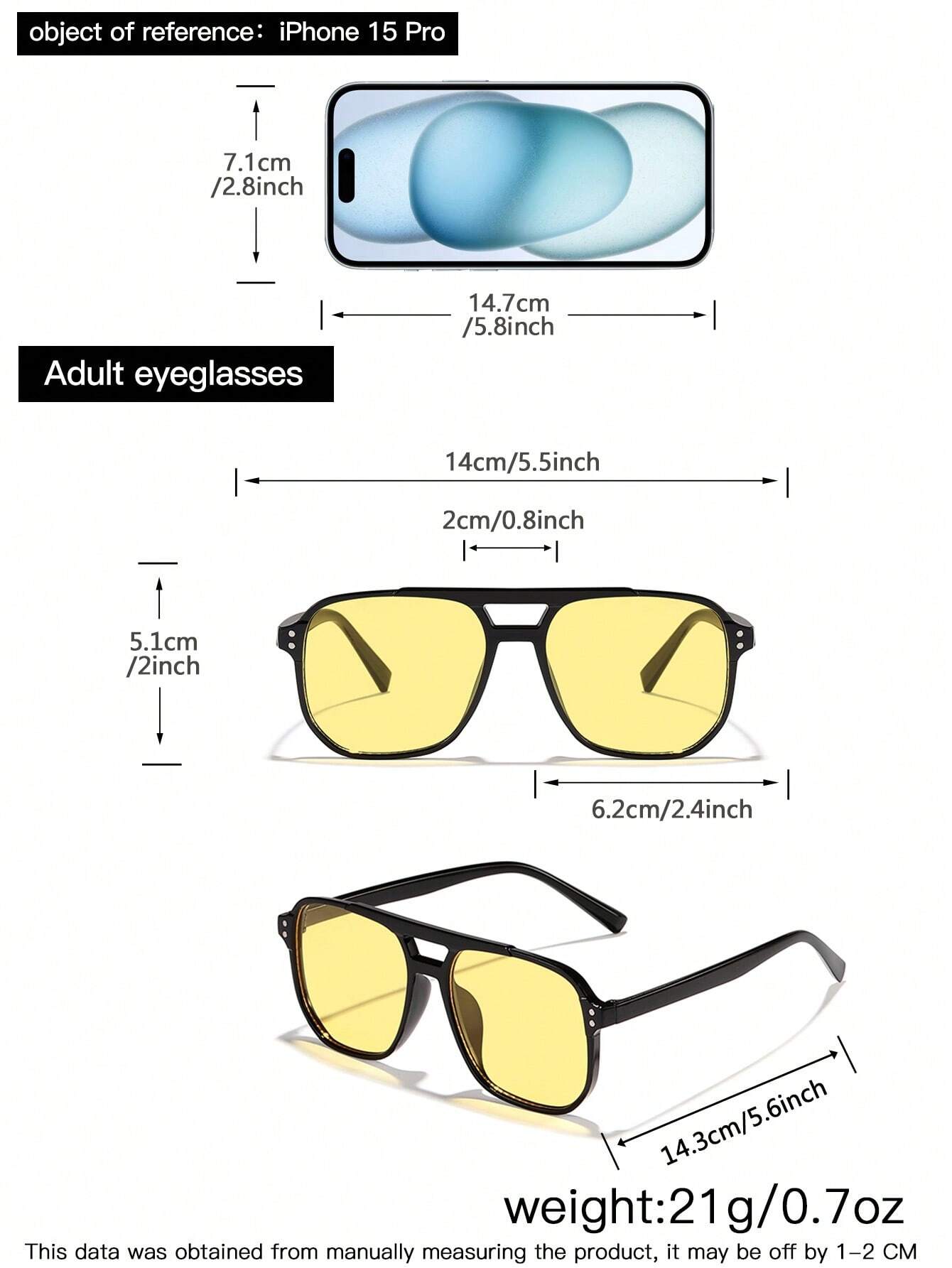 SHEIN 1pcs Men's Polycarbonate Pilot Fashionable Outdoor Travel Fashion Glasses