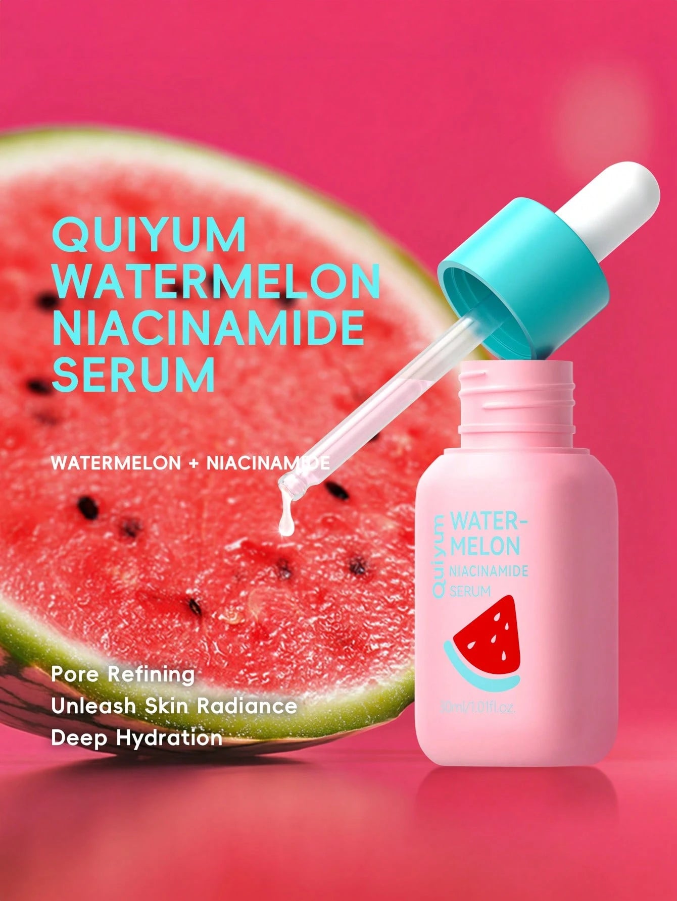مصل SHEIN 6 Essence، نياسيناميد البطيخ QUIYUM، ثمر الورد، ببتيد الرمان