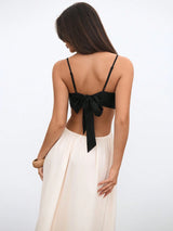 SHEIN Aloruh Women Maxi Dress Bohemian Holiday Coconut Tree Printed Color Block Backless Dress