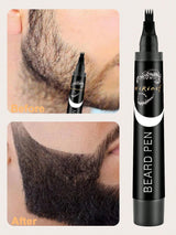 SHEIN Beard Filler Pen Kit Black 2-piece Set - 1 Beard Pen + 1 Beard Brush