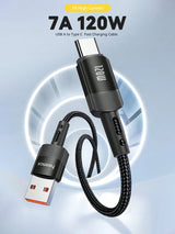 كابل شحن سريع SHEIN بقوة 120 واط كحد أقصى، 120 واط، من النوع C، 7 أمبير USB