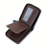 SHEIN 1pc Men's Vintage & Multifunctional Zipper Wallet