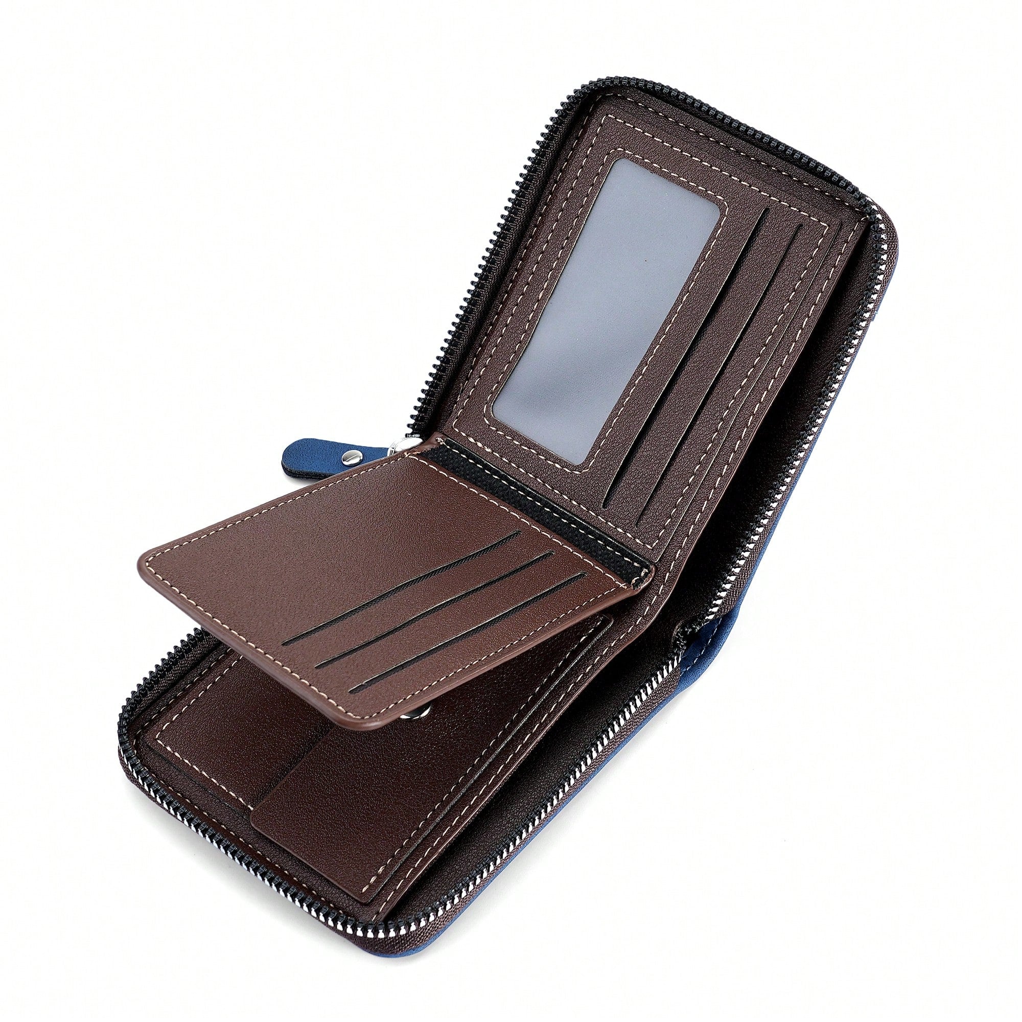 SHEIN 1pc Men's Vintage & Multifunctional Zipper Wallet