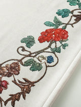 SHEIN EMERY ROSE Women's Casual Floral Embroidery Wide Leg Pants