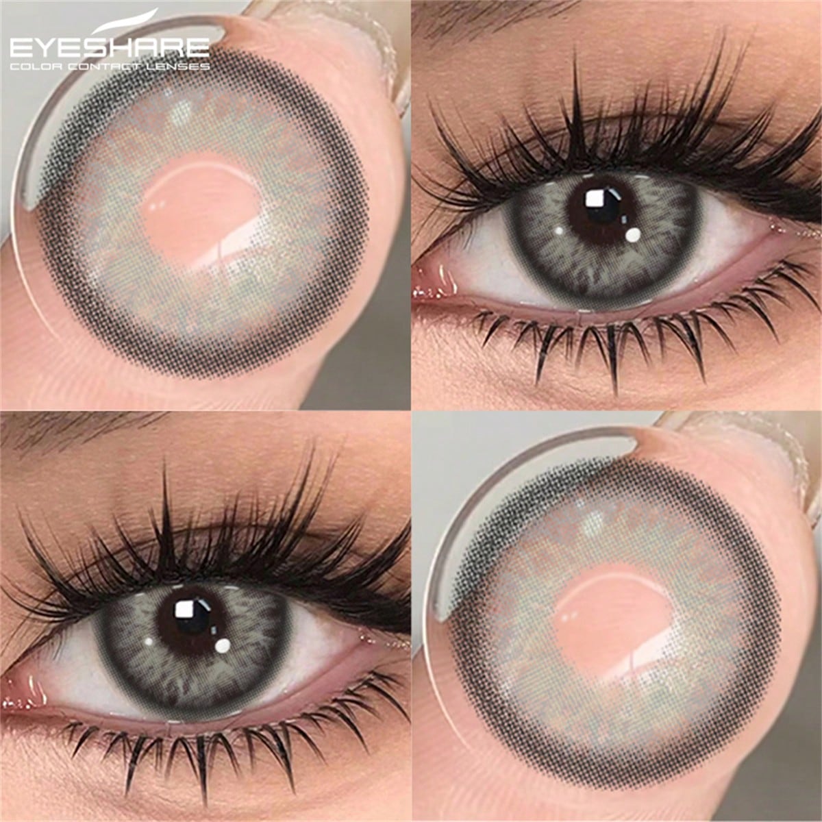 SHEIN EYESHARE زوج واحد/2 قطعة من العدسات اللاصقة الرمادية الطبيعية الناعمة والمريحة عالية الجودة للاستخدام مرة واحدة