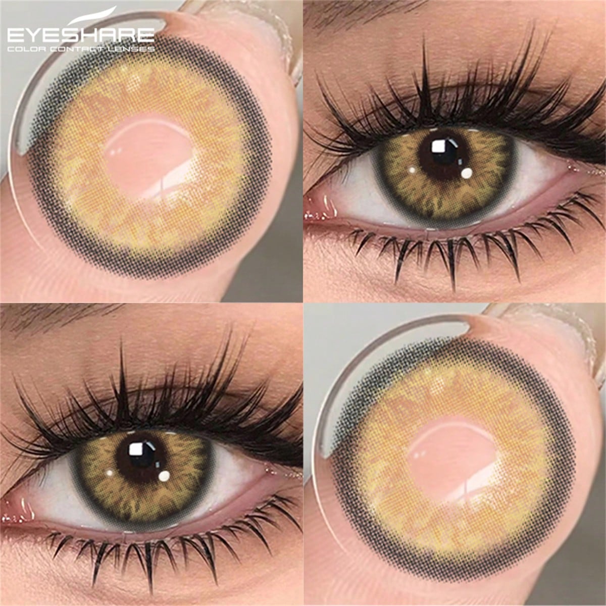 SHEIN EYESHARE 1Pair Myopia Lenses Colorful Natural Soft Brown Lense With Diopters Degree Beauty And Cosmetic Yaerly Gray Pupils Lenses With Degree