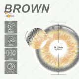 SHEIN EYESHARE 1Pair Myopia Lenses Colorful Natural Soft Brown Lense With Diopters Degree Beauty And Cosmetic Yaerly Gray Pupils Lenses With Degree