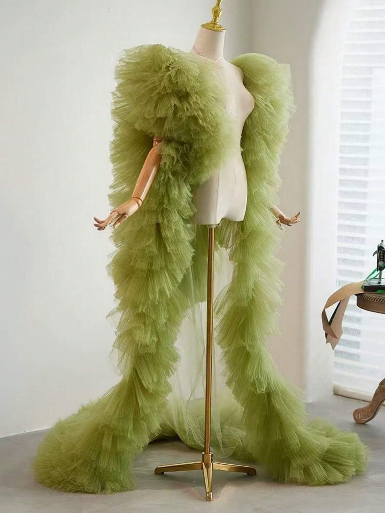 SHEIN European & American Style Bride Tulle Bridal Shawl
