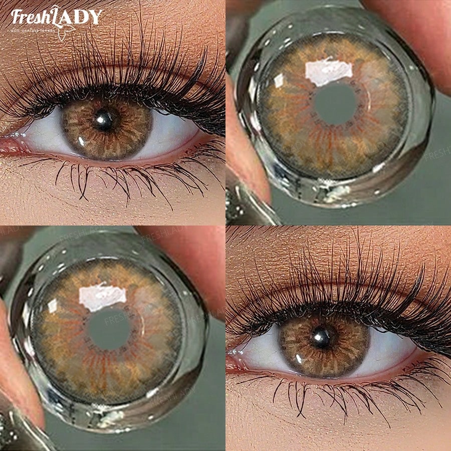 FRESH LADY (0.00-6.00 Degrees) 1 Pair , Brown Eyes Cosmetic Lenses