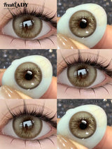 SHEIN FRESH LADY 1 Pair Colored Contact Lenses, Brown Eyes Cosmetic Lenses