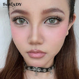 SHEIN FRESH LADY 1 Pair Gray Contact Lenses, Warm-Toned Subtle Style