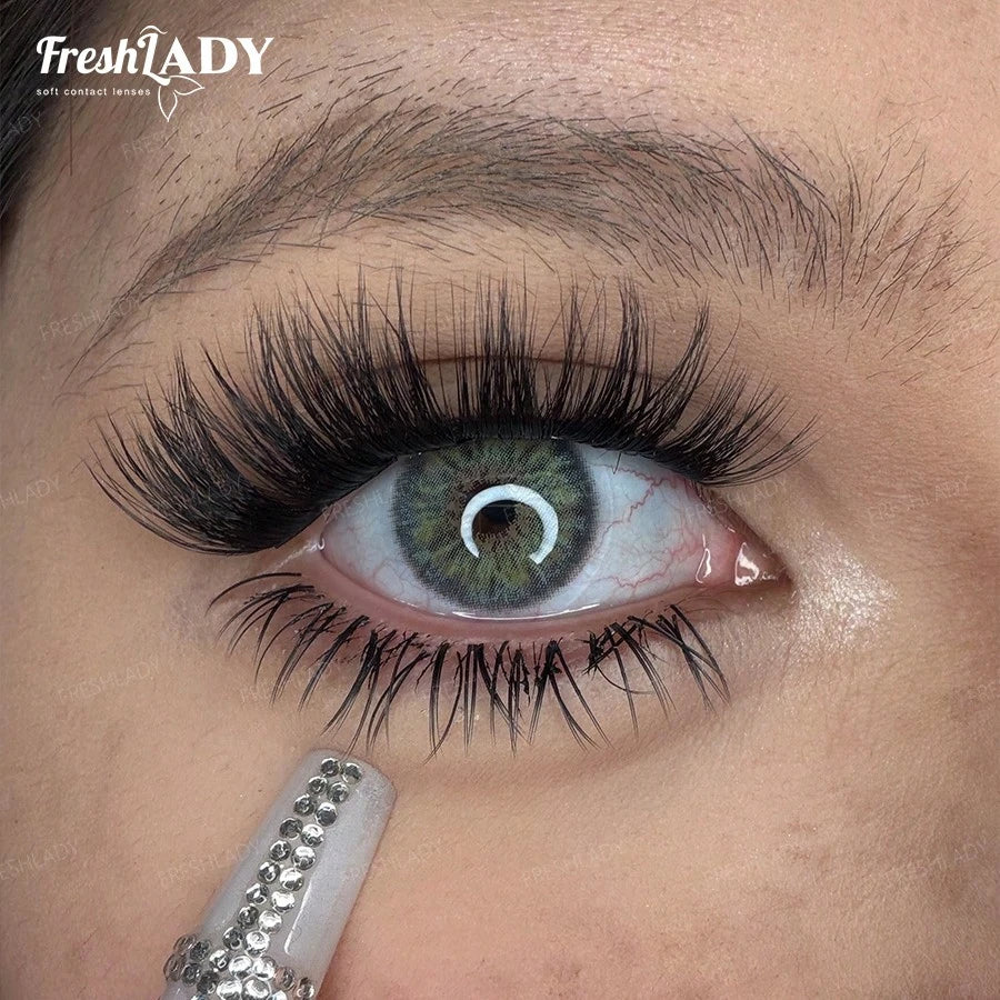 SHEIN FRESH LADY 1 Pair Gray Contact Lenses, Warm-Toned Subtle Style