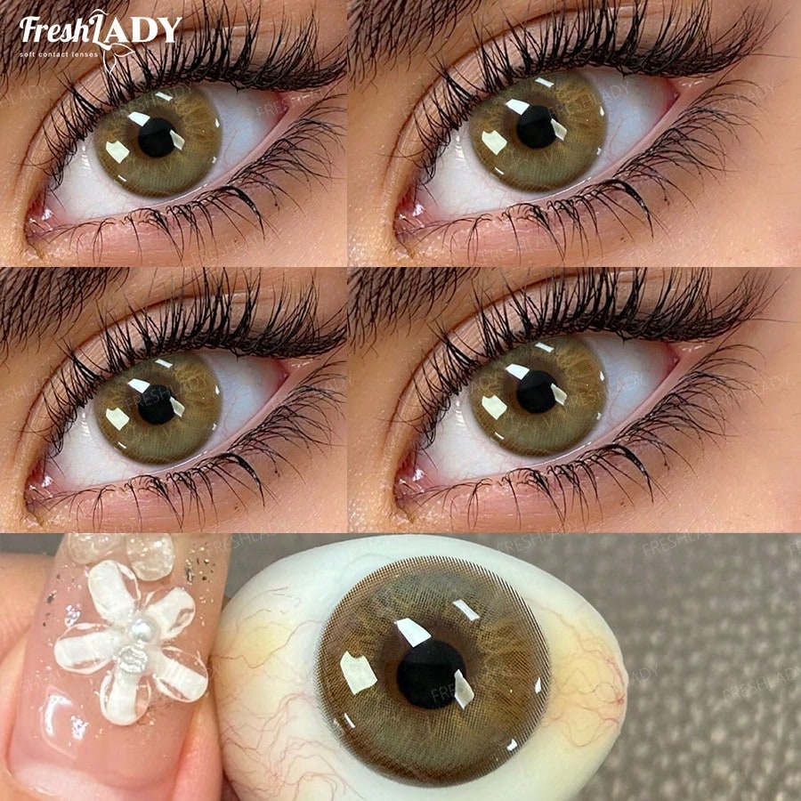SHEIN FRESH LADY Freshlady 1 Pair 14.2mm Natural Brown Soft Daily Comfortable Disposable Contact Lenses