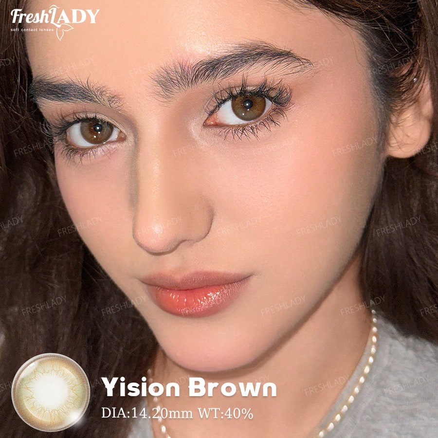 SHEIN FRESH LADY Freshlady 1 Pair 14.2mm Natural Brown Soft Daily Comfortable Disposable Contact Lenses