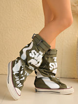 FallWinter Women's Gray Round Toe Thick Sole Flat Ankle Boots