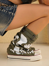 حذاء نسائي رمادي من SHEIN لخريف وشتاء E7، مقدمة دائرية سميكة 