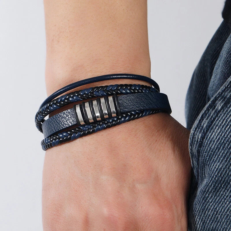Fashionable and Popular Men Braided Layered Bracelet