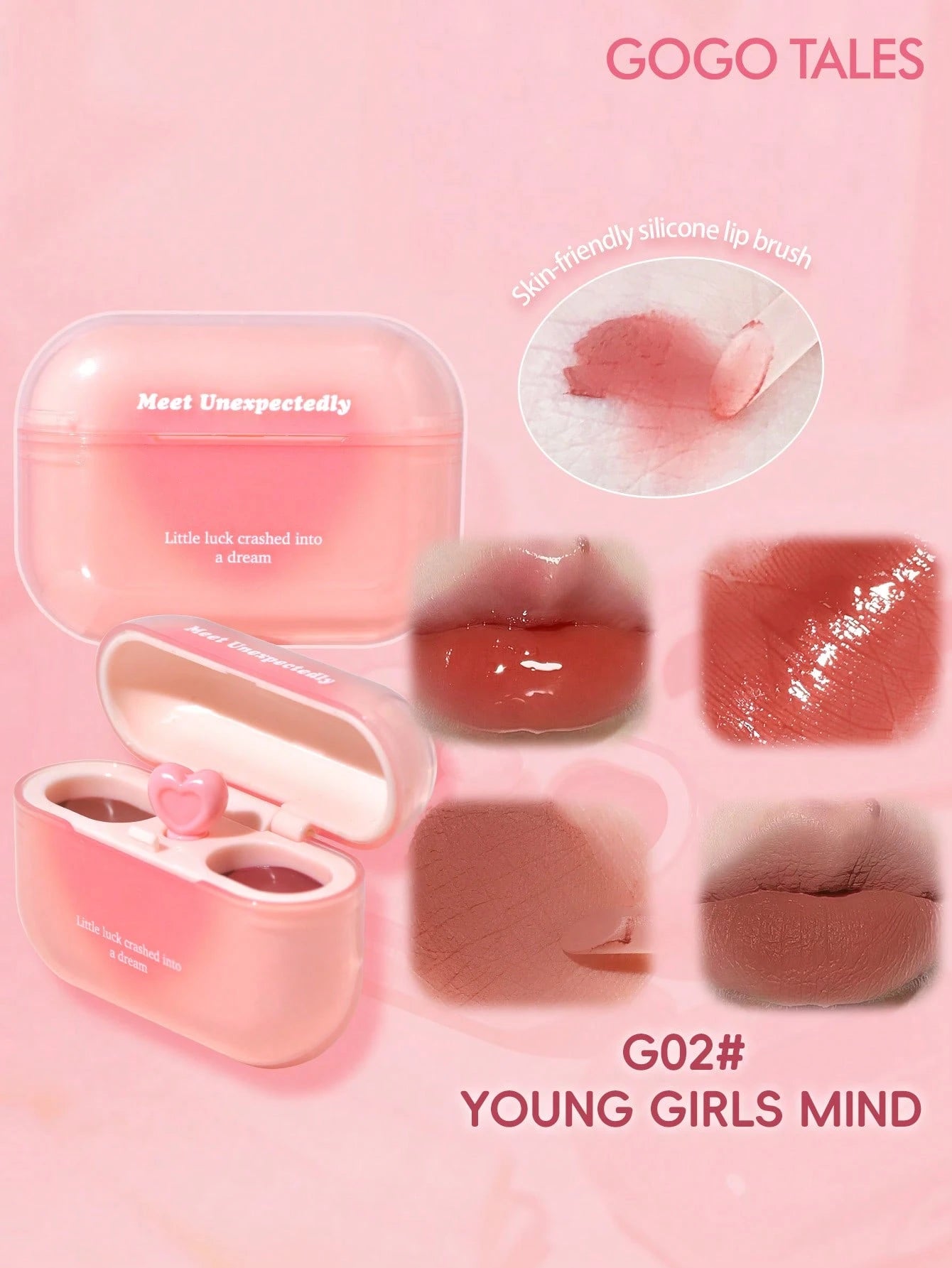 GOGO TALES GOGOTALES Dual-Color Lipstick Inspired By Headphones, Long-Lasting Moisturizing