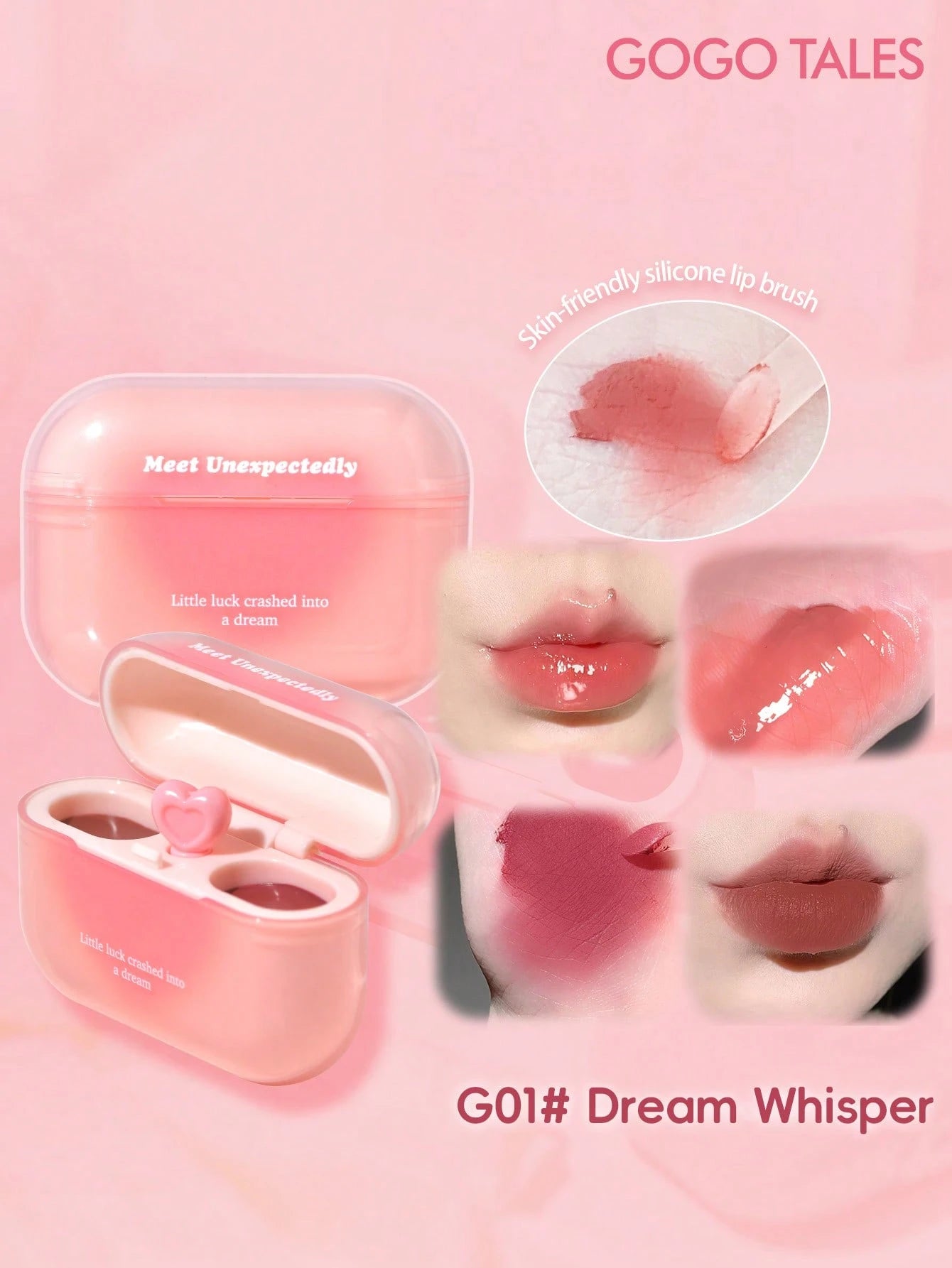 SHEIN GOGO TALES GOGOTALES Dual-Color Lipstick Inspired By Headphones, Long-Lasting Moisturizing