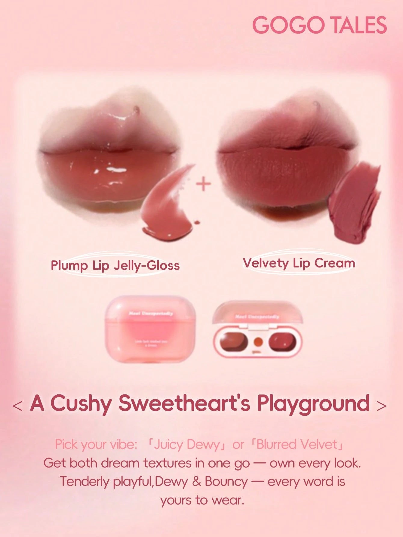 SHEIN GOGO TALES GOGOTALES Dual-Color Lipstick Inspired By Headphones, Long-Lasting Moisturizing